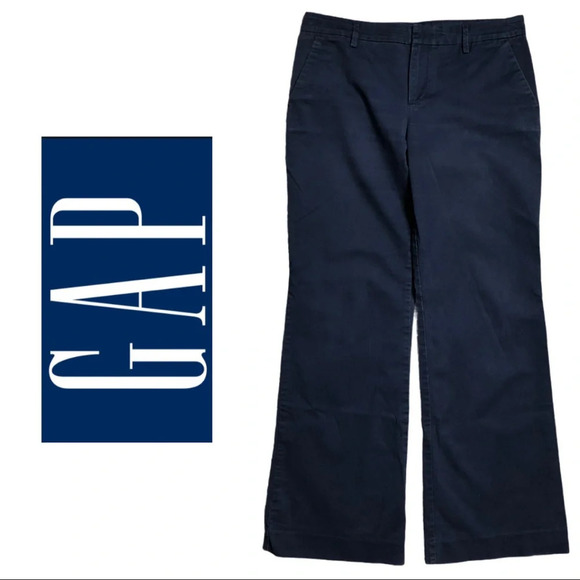 Gap Perfect Khakis Navy  Blue Casual Pant Size 4 - Picture 1 of 7
